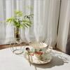 Terno de xícara de café vintage de cerâmica estilo europeu, xícara de chá da tarde britânica, decoração de xícara e pires de bar de restaurante francês