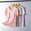 Camiseta Feminina de Manga Curta Ice Respirável Verão 2023 Fina Seda de Gelo Caimento Casual Top Roupas Esportes Gola Redonda Suéter