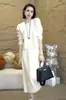 Moda otoñal e invernal de estilo coreano, conjunto chic versátil y favorecedor de dos piezas con mangas largas para mujer