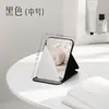 Espejo de Maquillaje Plegable Portátil de PU para Estudiantes Mujeres, Espejo de Retoque de Escritorio para Dormitorio, Diseño Artístico, Mini Espejo Portátil al por Mayor