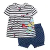 Comercio Exterior Ropa Infantil Verano Nuevo Transfronterizo Al por Mayor Hombres y Mujeres Bebé Manga Corta Pantalones Cortos Camiseta Conjunto de Dos Piezas