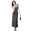 Comercio Exterior Ropa de Mujer Espalda que Atrapa Miradas ~ Relajación Espalda Descubierta Hueca Vestido Verano Mujer Diseño Nudo Cruzado Chaleco