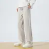 Pantalones Casuales de Hombre de Talla Europea Transfronterizos, Tendencia Primavera-Verano, Holgados, Color Sólido, con Dos Rayas, Pantalones Deportivos de Pierna Ancha a la Moda
