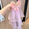 Internet-famoso Princesa Pequena Fita Bow Hairpin Crianças Menina Hanfu Purple Hairpin Acessórios de cabelo das meninas