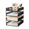 Estante de escritorio para archivos A3A4, estante de metal para documentos, caja de archivos, estante de almacenamiento de archivos de varias capas, caja de almacenamiento para carpetas de archivos