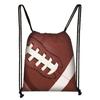 Mochila de poliéster com cordão para o Super Bowl, bolsa de armazenamento portátil com cordão e bolso para celular