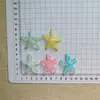 Accesorios de resina de estrella de mar translúcida con purpurina de dibujos animados de 4 cm para Crocs, bolsos, fundas de teléfono, imanes de nevera, materiales para horquillas de bricolaje