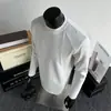 Camiseta Masculina Pesada de Manga Longa 2026 Homens Primavera Outono Roupa de Baixo Gola Pequena Top Camada Base Masculina Moletom Casual Homens