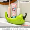 Portacepillos de Dientes Eléctricos Cerámicos Creativos con Forma de Chile al por Mayor, Estante de Almacenamiento para Artículos de Tocador de Baño y Cepillos de Dientes sin Taladro