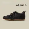 Zapatos de Entrenamiento Alemanes de Ballet con Aumento de Altura Interior Retro para Mujer 2026 Nuevos Zapatos Rojos de Otoño Versátiles Suela Gruesa Zapatos de Mujer Forrest Gump