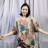 Camiseta de algodón y lino Tencel con perforación en caliente para mujer, novedad de verano 2023, top holgado adelgazante con estampado de malla 3D en tallas grandes