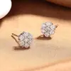 Pendientes de Copo de Nieve de Circonita Estilo Hip-Hop para Hombres y Mujeres, Exquisitos y Versátiles, Pendientes de Moda de Gama Alta para Verano, Pendientes Transfronterizos al por Mayor