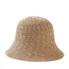 Sombrero de pescador de ganchillo de cáñamo helado de doble cara primavera y verano nuevo protector solar transpirable sombrero de cubo tendencia simple casual plegable