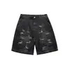 Ropa de Hombre Beijie Verano 2026 Nuevos Shorts de Mezclilla Bordados con Parches Rasgados para Hombre Pantalones Trendy Rectos de Cinco Puntos