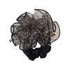 Malla Vintage Estampado Leopardo Plisado Grande para el Cabello Moda Versátil Accesorio para Cola de Caballo Scrunchie Cuerda para el Cabello
