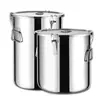 Cubo Sellado de Acero Inoxidable 304 para Uso Comercial Transfronterizo, Cubo de Almacenamiento Engrosado de Gran Capacidad con Tapa, Cubo de Aceite, Cubo de Arroz, Cubo de Leche