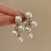Perlas de Luna Flotantes~Pendientes de Perlas Estilo Retro Francés para Mujer, Pendientes de Lujo Ligero de Alta Gama, Accesorios Versátiles para Orejas, Clips para Orejas