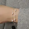 Pulsera Doble Capa de Gipsófila con Cuentas Redondas Esmeriladas Explosiones Transfronterizas Pulsera de Cuentas de Transferencia Planeta Pulsera Clásica Estrella Super Brillante
