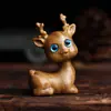 Estilo Minimalista Creativo Sándalo Verde Sándalo Negro Madera Arcoíris Talla de Madera Gato Campana Confiado Ciervo Mascota de Té de Escritorio Adorno