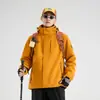 Jaqueta feminina três em um estilo Luotuo, masculina para atividades ao ar livre à prova de vento, impermeável, espessa, quente, para viagem e montanhismo