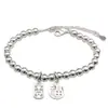 Pulsera de Moda Estilo Nuevo de Paz y Bendición para Mujer, Pulsera Exquisita de Plata de Nicho de Lujo Ligero, Pulsera para Mejor Amiga, Pulsera de Cuentas