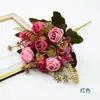 Borde quemado Ramo de flores Xiao Qiao Decoración de boda Usar flor de seda artificial Ramo con mango de flor artificial Decoración de sala de estar Flor artificial