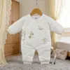 26 Otoño Recién Nacido 120g Mameluco Acolchado de Mariposa Mono de Bebé con Puños de Dibujos Animados Mameluco de Bebé Sin Costuras 52-59 #