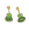 Aretes de Perla de Calabaza con Hielo Triturado Brillante Accesorios 2026 Moda Commute Aretes de Temperamento Lujo Ligero Sensación de Alta Gama Adornos para Orejas para Mujeres