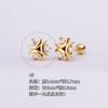 Acero de titanio 316L cobre chapado en oro microincrustado circonio tachuela para cartílago de la oreja simétricas centrales pendientes creativos tachuela para cartílago de la oreja de piercing transfronterizo