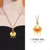 Plata Pura 999 Artesanía Antigua Filigrana Hueca Esmalte en Frío Auspicioso Candado Ruyi Collar Colgante Nuevo Estilo Chino Regalo del Día de la Madre