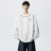 Sudadera Nueva para Hombre Otoño/Invierno 2026 con Estampado Geométrico, Moderna y Única, Corte Holgado, Tallas Grandes, Top de Moda Juvenil