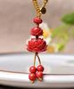 Llavero de Cinabrio de Mineral Crudo de Arena Roja de Alto Contenido Loto de Arena Roja Meditación Altura Lanzamiento Alto Llavero de Cinabrio para Hombres y Mujeres