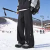 Calças Harkhanbei Outono e Inverno para Montanhismo e Esqui ao Ar Livre, Estilo Casal, Marca de Moda High Street, Estilo Ins, Calças Casuais com Forro de Fleece
