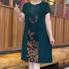 Vestido Falso de Dos Piezas Estilo Nuevo Verano 2025 para Madres, Vestido Largo Moderno y Versátil para Mujeres de Mediana Edad y Mayores, Adelgazante y que Oculta el Vientre