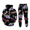 Novo Moletom com Capuz 3D de Árvore de Natal para Homens Conjunto para Casais Roupa Esportiva Roupa Esportiva Manga Longa Conjunto Masculino