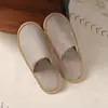Pantuflas Desechables de Lino Fino con Suela de Goma para Hoteles y Bed & Breakfast, Pantuflas Cómodas para el Suelo, Pantuflas Desechables Antideslizantes