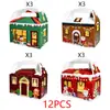 Caja Portátil para Galletas de Fiesta Navideña Caja de Regalo de Bocadillos con Temática Navideña Suministros para Fiestas Festivas