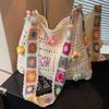Bolsa Tote Floral de Gran Capacidad de Gama Alta para Viajes Diarios de Mujer 2026 Nuevo Bolso Tejido Hueco de Hombro Único