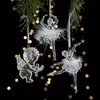 Colgante de Cristal de Hielo Navideño Adorno para Árbol de Navidad Ángel de Acrílico Transparente Luz Decoración de Lujo Utilería para Escena