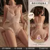 Lingerie Sexy Manyan, Macacão Aberto Feminino com Corrente de Contas e Suspensório, Pijama de Renda Transparente com Decote em V Profundo 100606