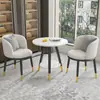 Conjunto de Mesa e Cadeiras de Lazer para Varanda da Moda, Mesa Redonda Simples de Camada Dupla para Recepção e Negociação, Uma Mesa e Duas Cadeiras, Conjunto de Três Peças para Receber Convidados
