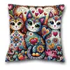 Funda de Almohada de Gato Más Vendida de Temu, Funda de Cojín Decorativa para el Hogar de Animales Linda y Divertida, Hecha a Medida y Disponible para Dropshipping