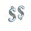 Nuevo Llavero de Metal con Incrustaciones de Diamantes de 26 Letras, Colgante para Bolso, Colgante Sencillo para Collar, Accesorios DIY, Venta al por Mayor