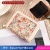 Bolsa para cartões simples com pintura a óleo 2025, bolsa para cartões feminina com zíper antidesmagnetização, pequena e grande capacidade, porta-cartões integrado para troco