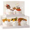 Caixas de embalagem para cupcakes, embalagens transparentes para doces e sobremesas, com alças, para forminhas de muffin, potes pequenos, disponíveis em pacotes de 4, 6 ou 12