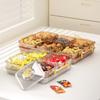 Feliz Año Nuevo caja de dulces compartimento de plástico plato de frutos secos sala de estar mesa de centro aperitivos aperitivos caja de almacenamiento clasificada con tapa