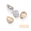 Pedras de Strass com Garras Gota d'Água e Base Pontiaguda, Base White K Não Desbota, Acessórios para Vestido de Noiva DIY, Enfeites, Materiais, Pedras de Strass com Garras Costuráveis à Mão