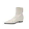 Botines para Mujer con Plantilla de Cuero Super Elástica que Aumentan la Altura, Nuevo Estilo Otoño/Invierno, Punta Fina, Cierre Trasero 4cm Ajuste Delgado Talla 42