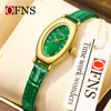 Reloj Oufani para Mujer, Reloj de Cuarzo Compacto Ovalado con Esfera de Nácar, Reloj de Pulsera Vintage Impermeable con Correa de Cuero, Venta al por Mayor y Dropshipping
