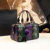 Bolsa de Ombro para Mãe de Meia-Idade 2026 Nova Estilo Europeu e Americano Bolsa Quadrada Versátil Moda Bolsa de Mão de Couro Genuíno com Padrão de Cobra